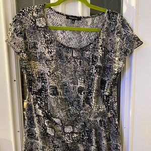 Relativity Black/ gray, Sleeveless, Silky, blouse, XL